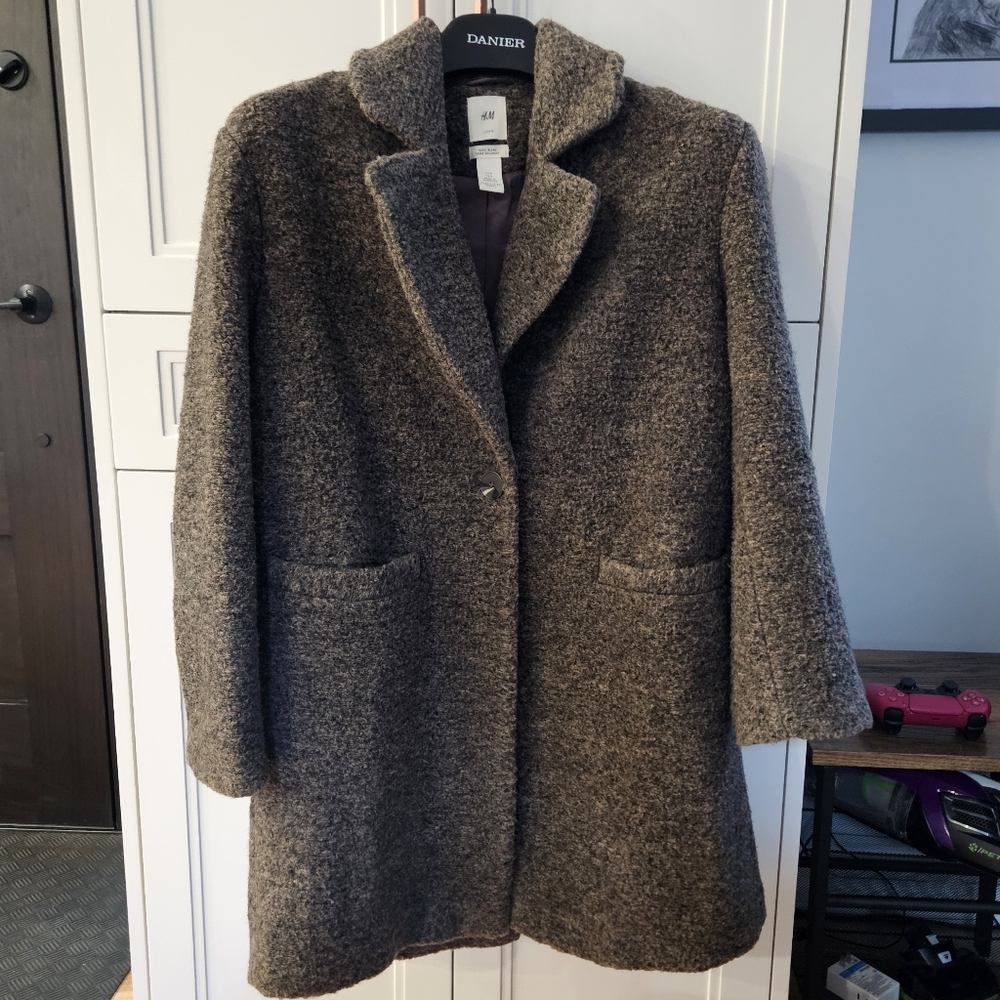 H&M Oversized Wool Blend Coat, Small
